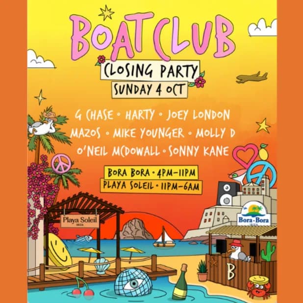 Event poster: Boat Club